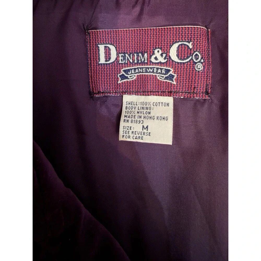 Vtg 80s Quilted Velvet Coat Womens M Double Breasted Lined Purple Whimsigoth EUC